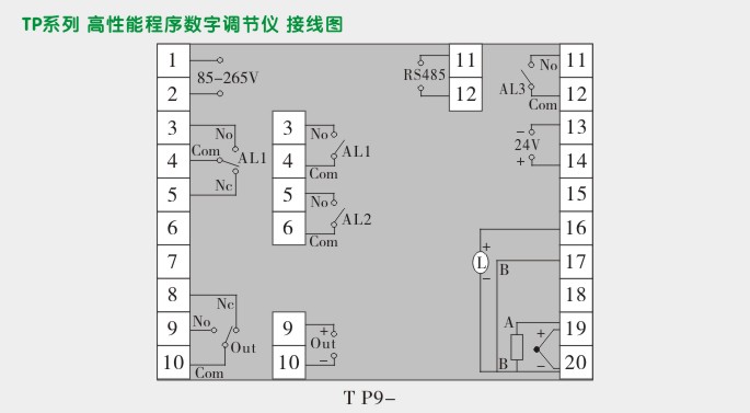 可控硅温度控制器,TP9单相移相触发温控器接线图 可控硅温度控制器,TP9单相移相触发温控器接线图